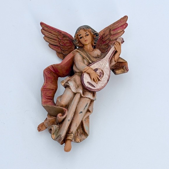 Depose Italy Other - Fontanini 670 Angel Ornament Vintage Depose Italy Figurine Mandolin Player